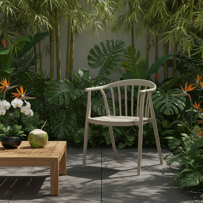 Echo Putty Grey Outdoor Dining Chair | Weather Resistant Garden Patio Chair