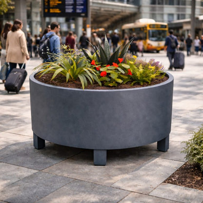 Henley Cylindrical Steel Planter Garden Planter UK With Feet