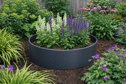 Hampton Cylindrical Steel Planter Bottomless Garden UK