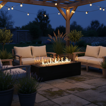 Planika Galio Black Automatic Outdoor Gas Fireplace – Freestanding