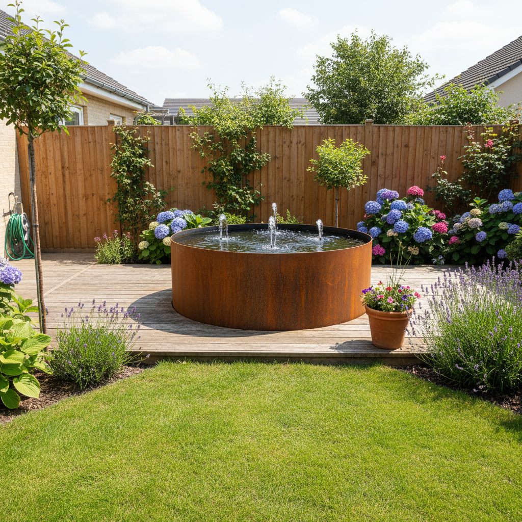 Corten Steel Cylinder Pond