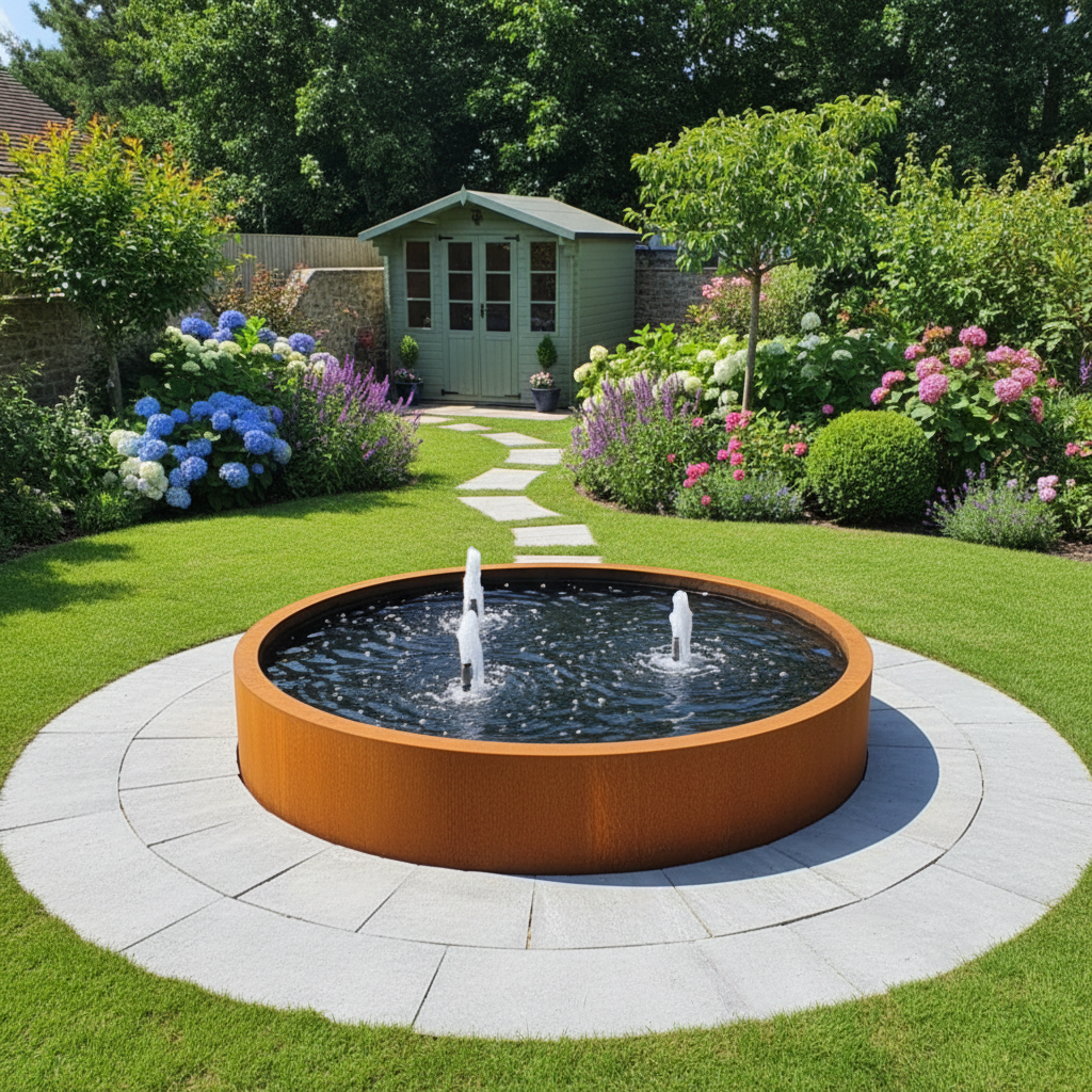 Corten Steel Cylinder Pond