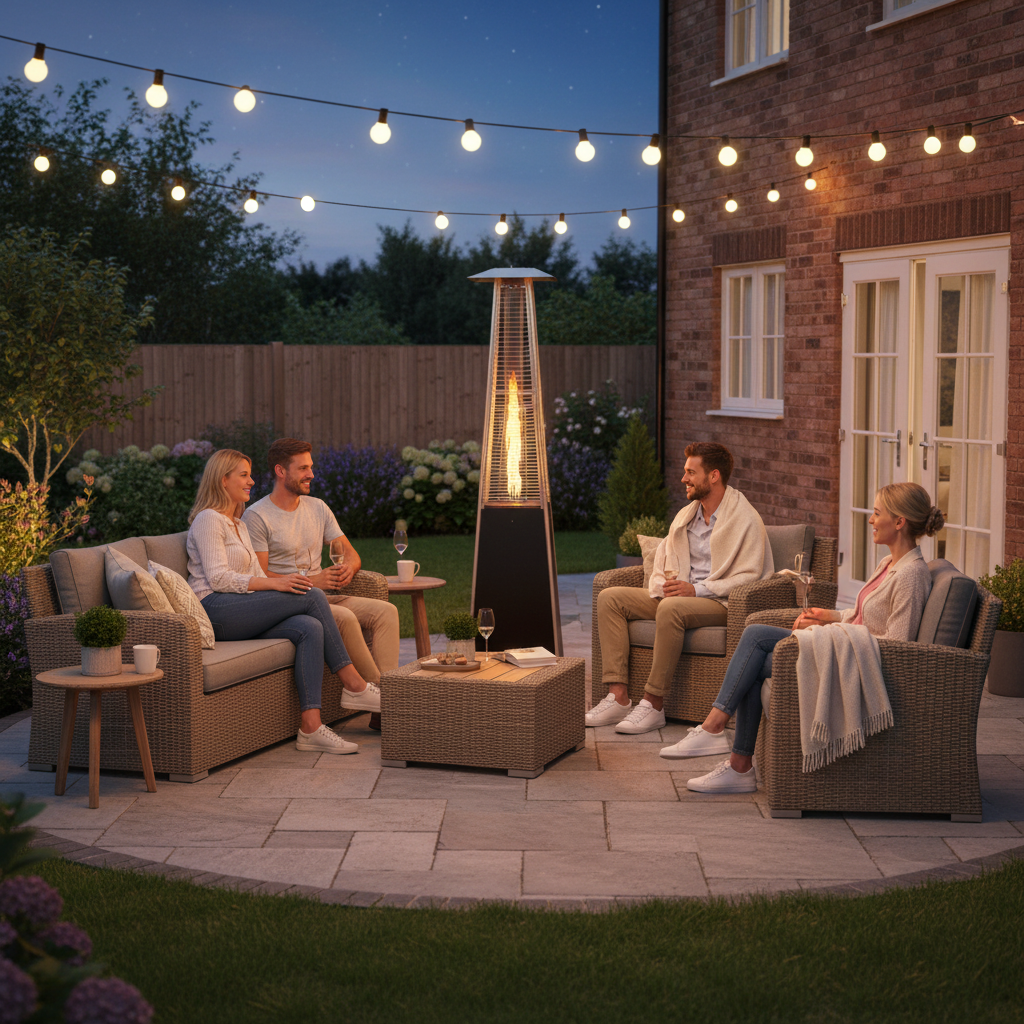 Lifestyle Tahiti 11, Pyramid Flame Gas Patio Heater, Black