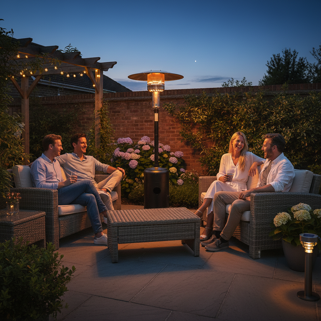 Lifestyle, Tahiti 11, Pyramid Flame Gas Patio Heater, Stainless Steel