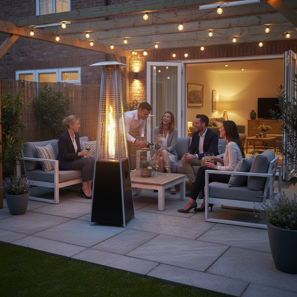 Lifestyle Tahiti 11, Pyramid Flame Gas Patio Heater, Black