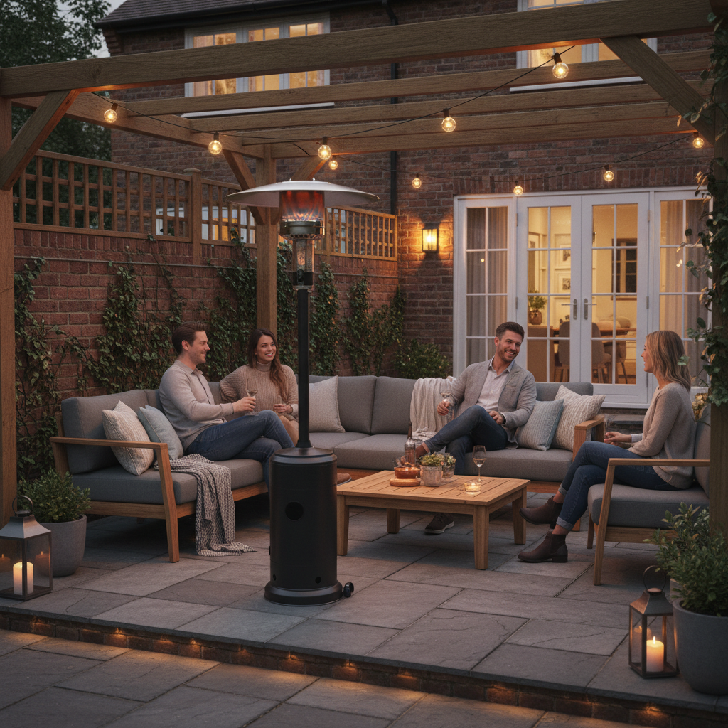Lifestyle, Tahiti 11, Pyramid Flame Gas Patio Heater, Stainless Steel