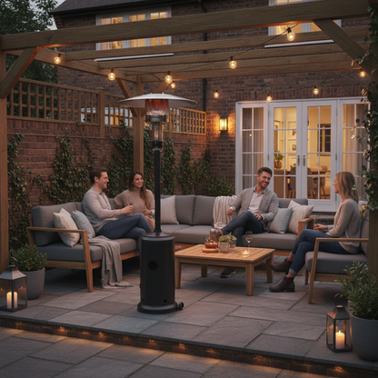 Lifestyle, Tahiti 11, Pyramid Flame Gas Patio Heater, Stainless Steel