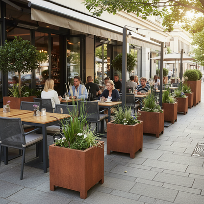 Arden – Corten Steel Cube Planter with Feet