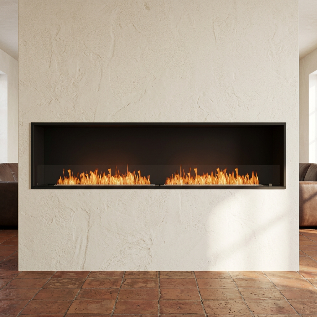 EcoSmart Fire Flex 86SS Wide Bioethanol Fireplace with Dual XL900 Burners