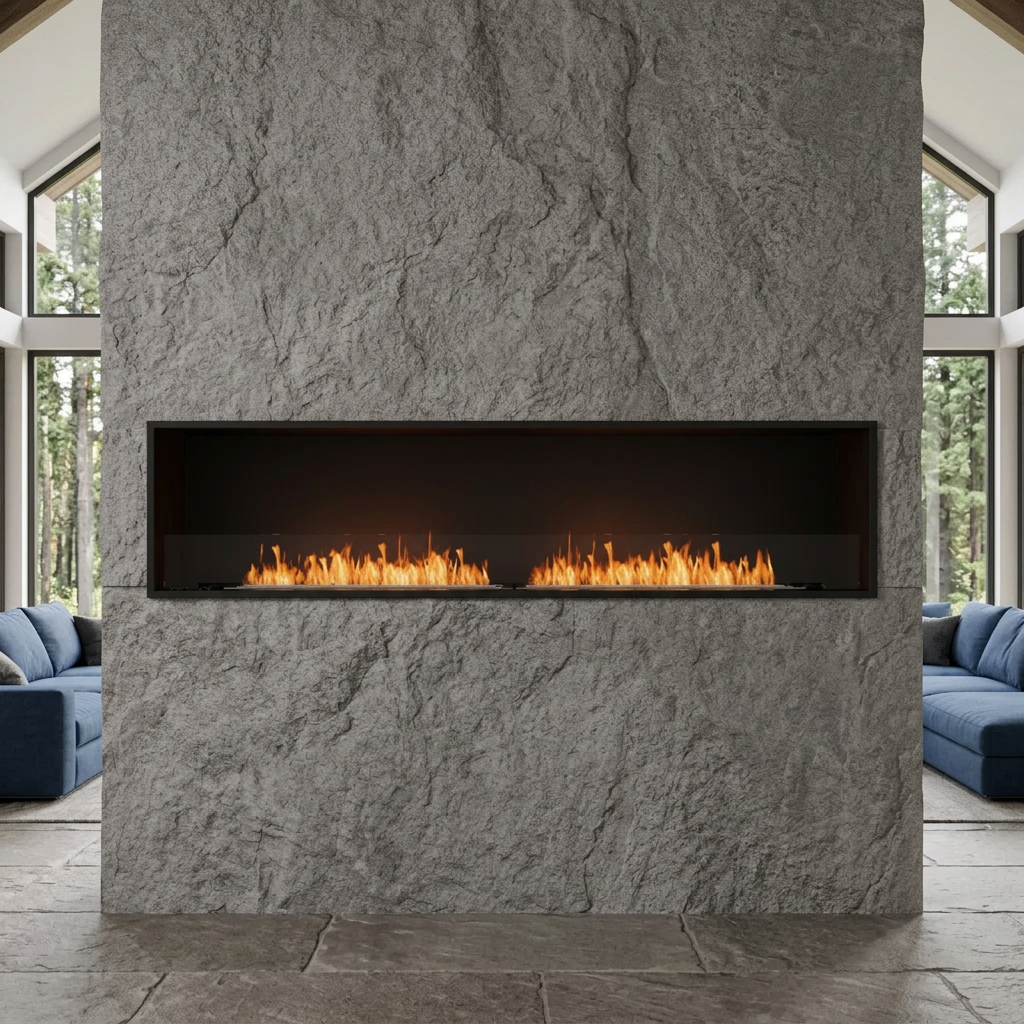 EcoSmart Fire Flex 86SS Wide Bioethanol Fireplace with Dual XL900 Burners