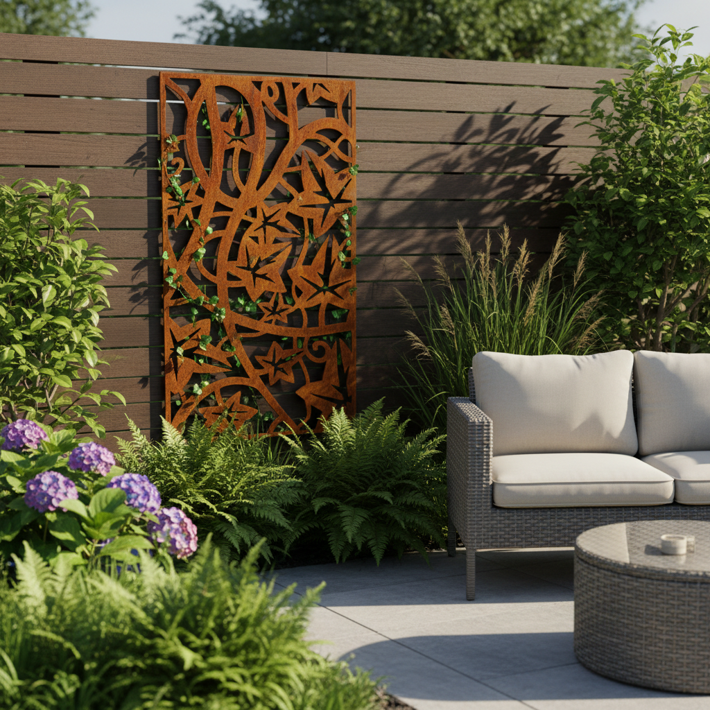 Patina Steel – Climbing Ivy Design – Laser Cut Screen