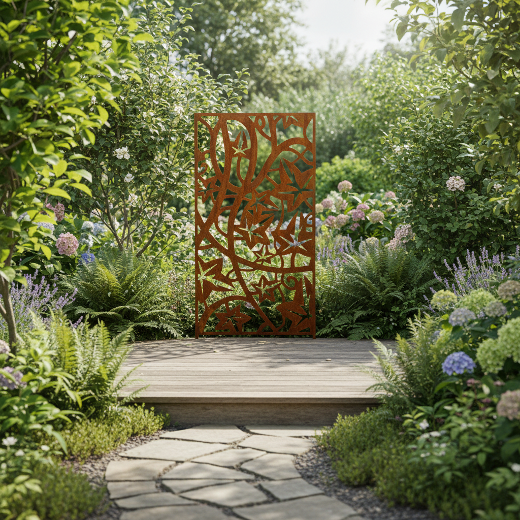 Patina Steel – Climbing Ivy Design – Laser Cut Screen
