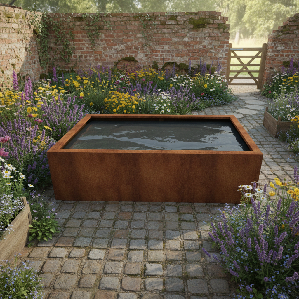 Corten Steel Water Trough Pond