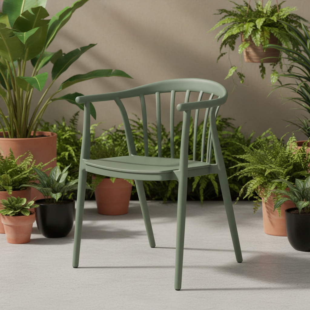 Echo French Grey Outdoor Dining Chair | Weather Resistant Garden Seating