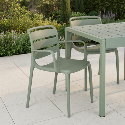 Sol French Grey Outdoor Dining Table | Large Weather Resistant Garden Table