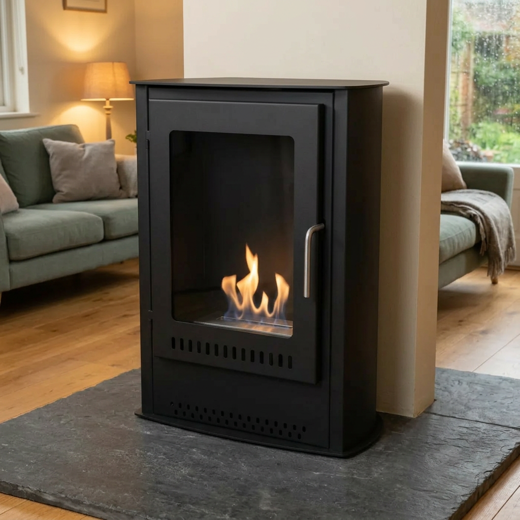 ScandiFlames Carson Small Black Bioethanol Fireplace