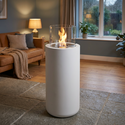 ScandiFlames Dualis White 2 in 1 Bioethanol Fireplace