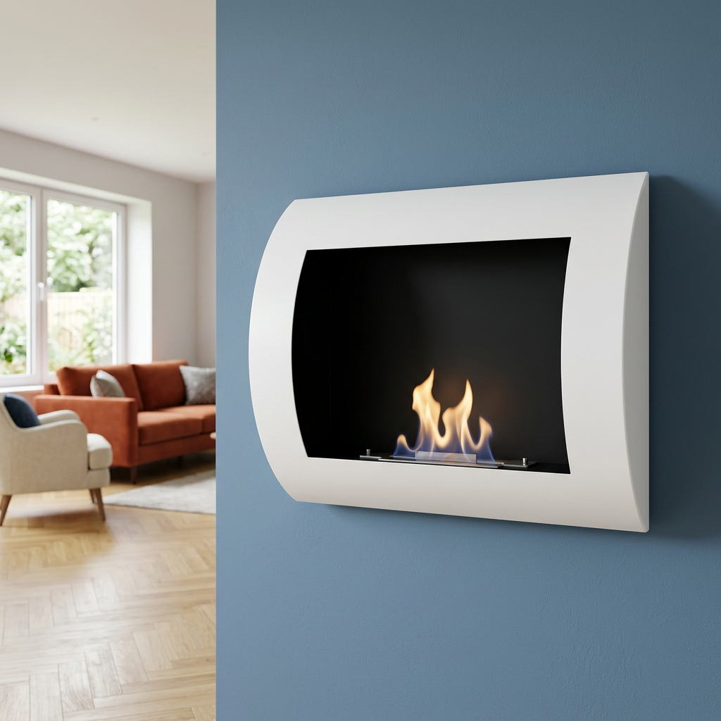 ScandiFlames Ocean White Wall Mounted Bioethanol Fireplace