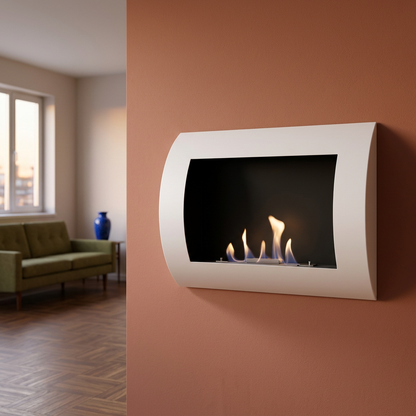 ScandiFlames Ocean White Wall Mounted Bioethanol Fireplace