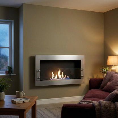 ScandiFlames Texas Steel Wall Mounted Bioethanol Fireplace