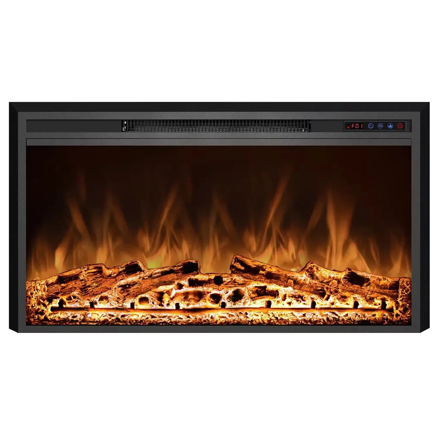 Pyrope 90 cm Electric Fireplace Insert – ScandiFlames Black