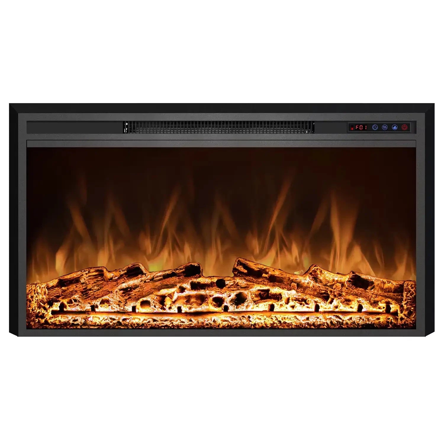 Pyrope 90 cm Electric Fireplace Insert – ScandiFlames Black