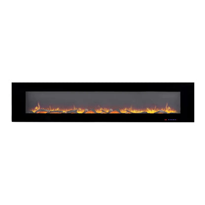Azurite 213 cm Black Wall-Mounted Electric Fireplace – ScandiFlames