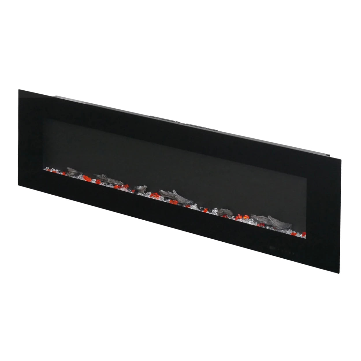 Azurite 213 cm Black Wall-Mounted Electric Fireplace – ScandiFlames