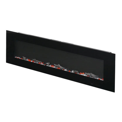 Azurite 213 cm Black Wall-Mounted Electric Fireplace – ScandiFlames