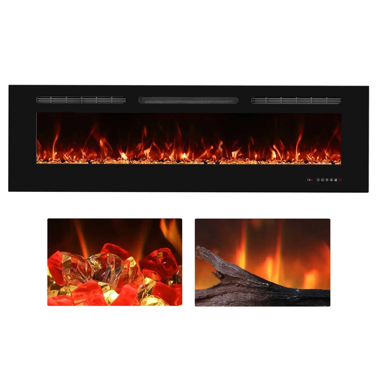 Titanite 152 cm Built-In Electric Fireplace – ScandiFlames Black