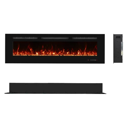 Titanite 152 cm Built-In Electric Fireplace – ScandiFlames Black