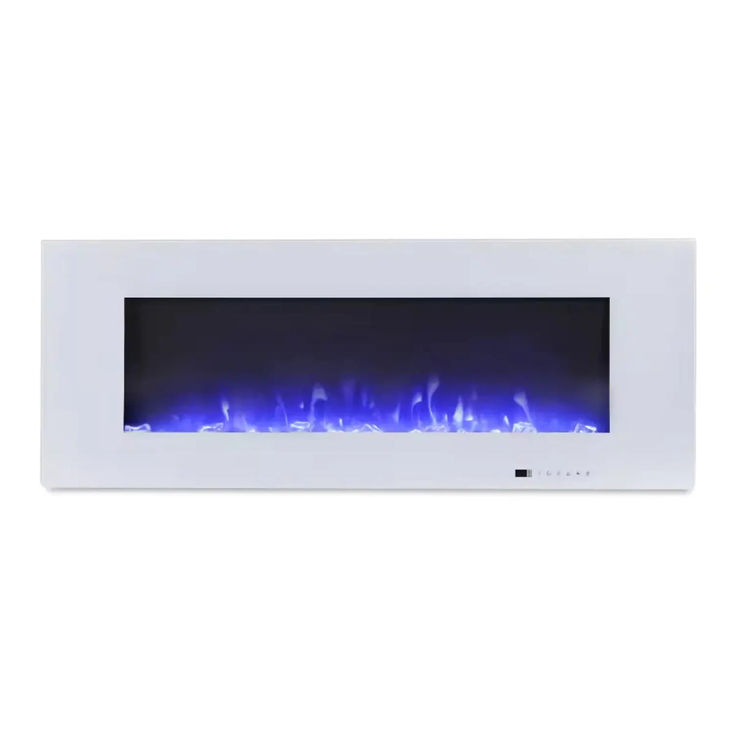 Azurite 127 cm White Wall-Mounted Electric Fireplace – ScandiFlames