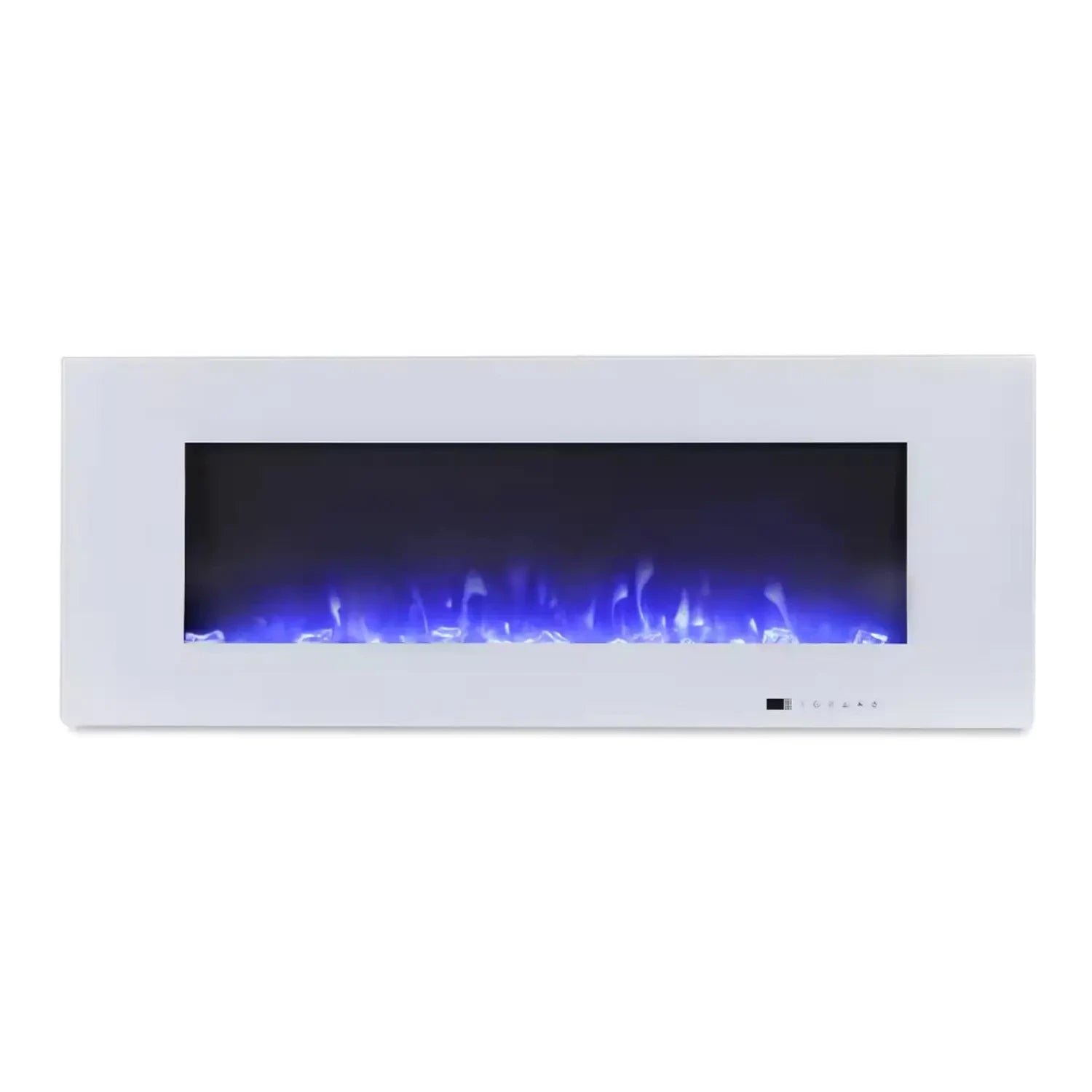 Azurite 127 cm White Wall-Mounted Electric Fireplace – ScandiFlames