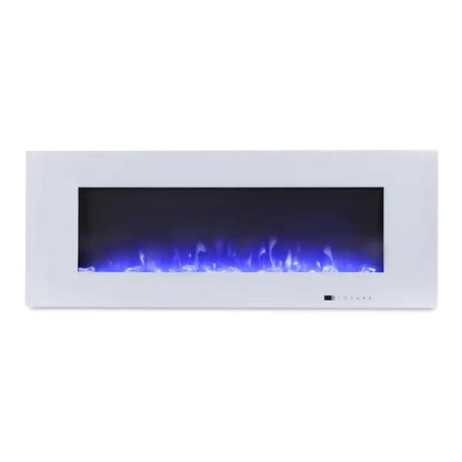 Azurite 127 cm White Wall-Mounted Electric Fireplace – ScandiFlames