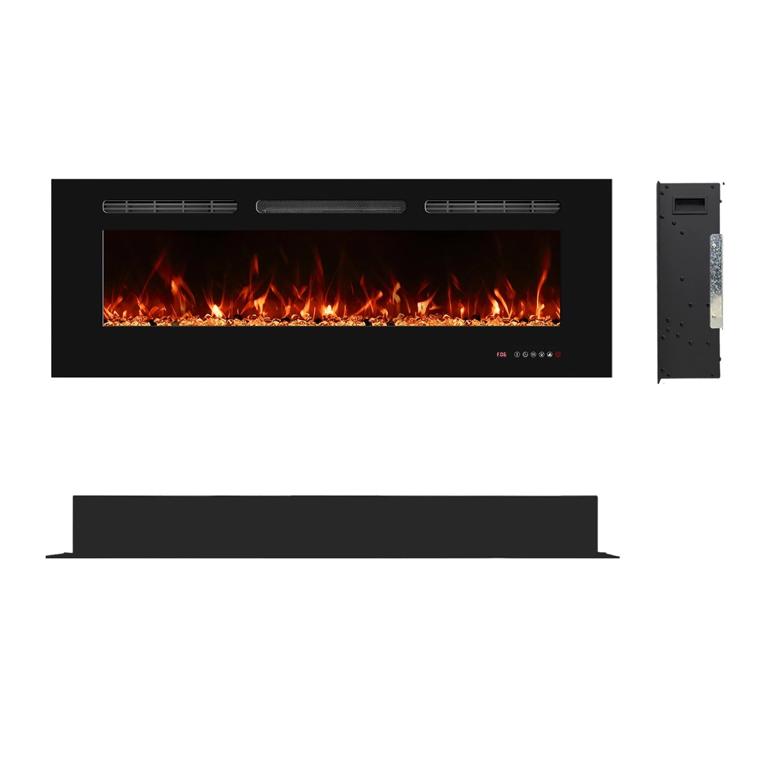 Titanite 127 cm Built-In Electric Fireplace – ScandiFlames Black