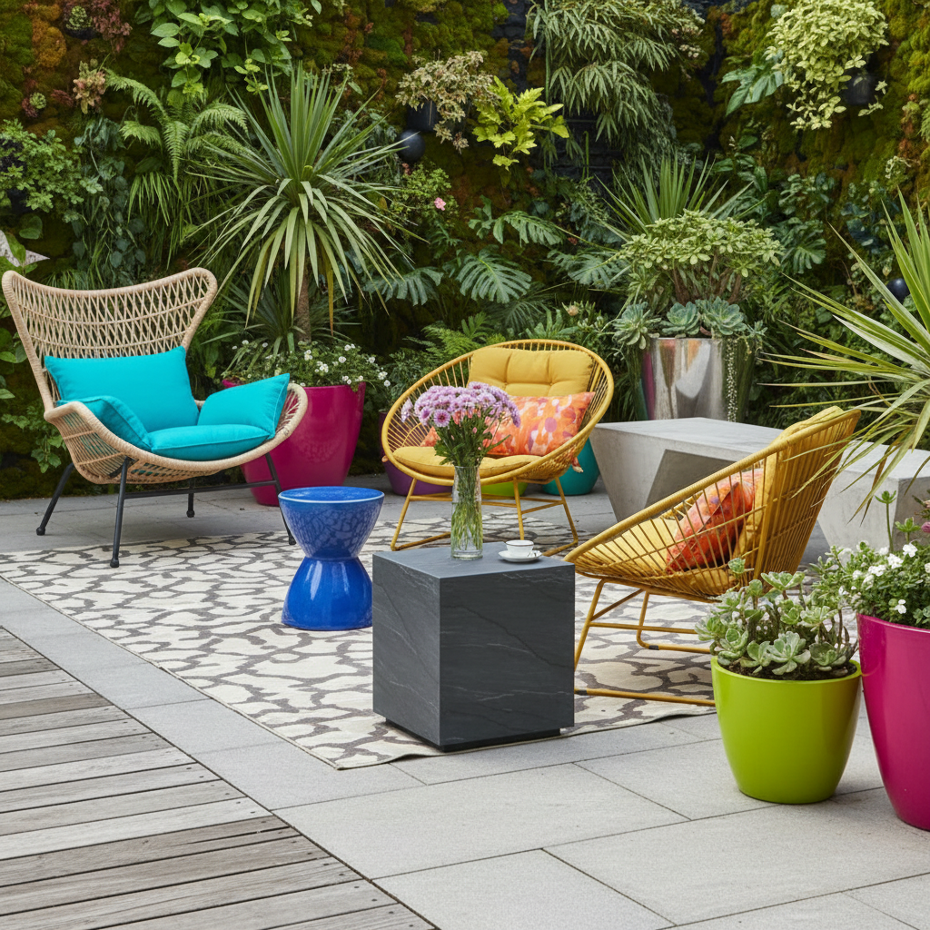 Elementi, Colorado Side Table, Slate Black Outdoor/Indoor