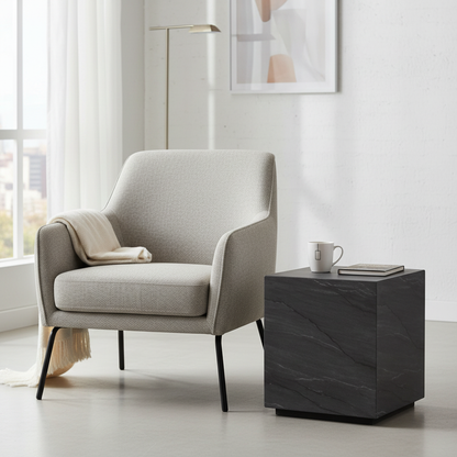 Elementi, Colorado Side Table, Slate Black Outdoor/Indoor