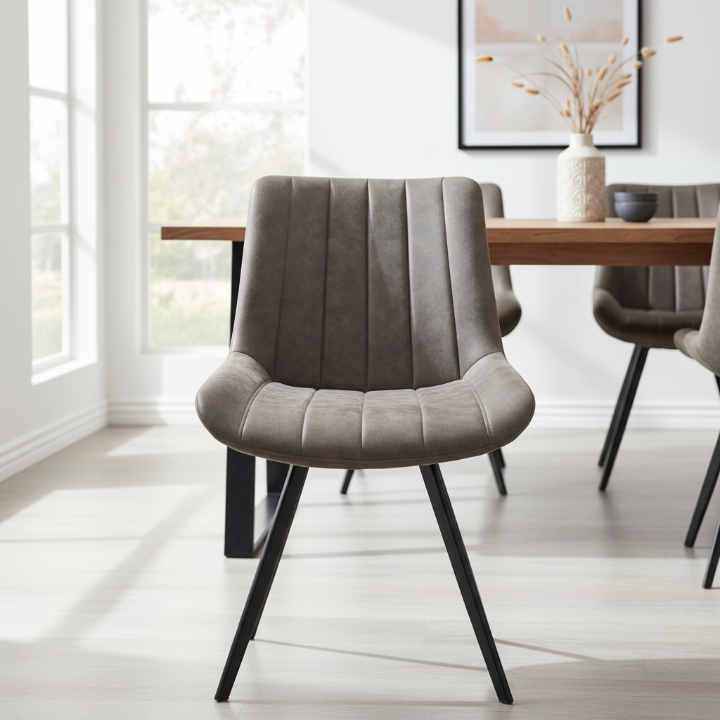 Malmo Coffee Swivel Dining Chair | Modern Scandi Fabric Dining Seat