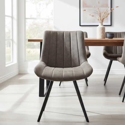 Malmo Coffee Swivel Dining Chair | Modern Scandi Fabric Dining Seat