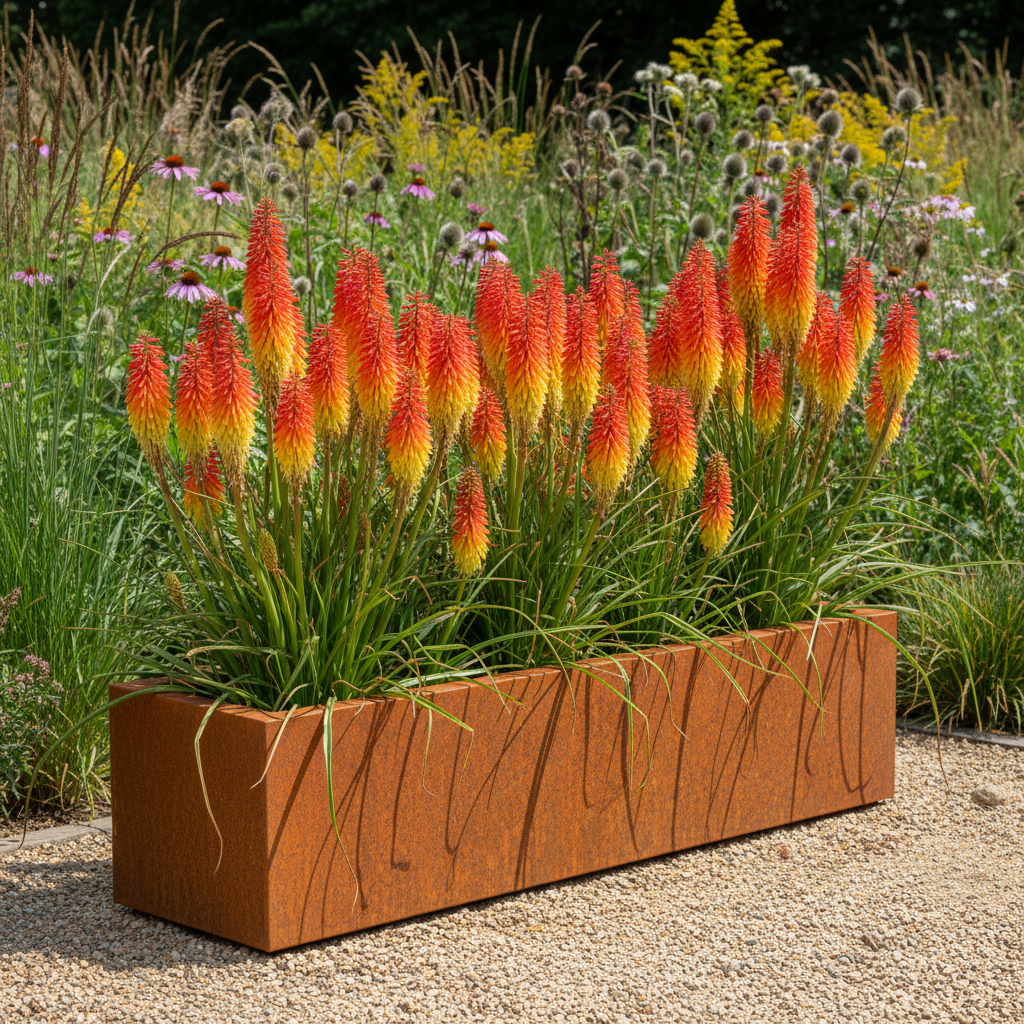 Arden Trough Planter in Rustic Patina Steel | Handmade in Britain