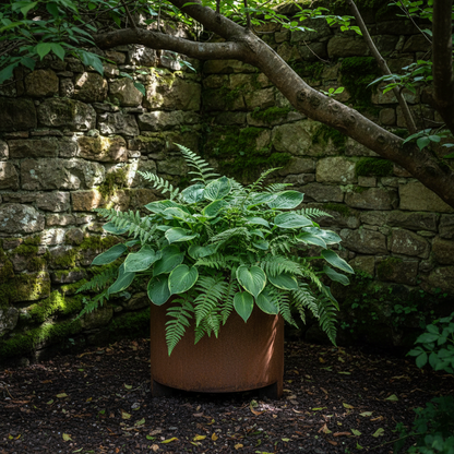 Henley Corten Steel Cylindrical Planter With Feet UK