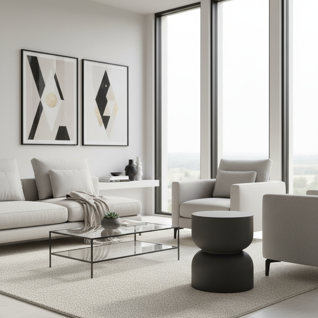 Elementi, Chronos Side Table, Slate Black Outdoor/Indoor