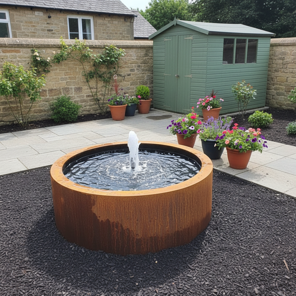 Corten Steel Cylinder Pond