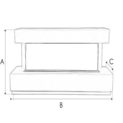 Hestia 1308 Electric Fire Marble Media Wall Suite Polar White