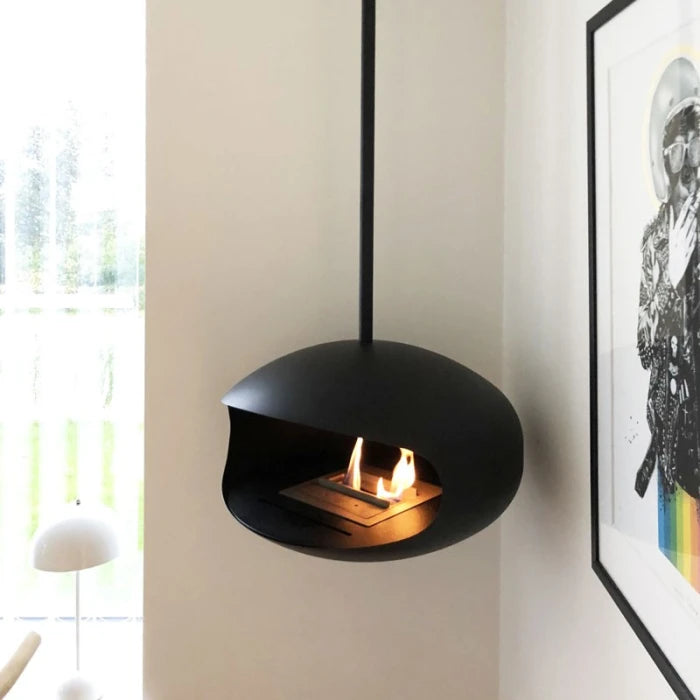 Cocoon Aeris Bioethanol Fireplace – Matte Black Ceiling