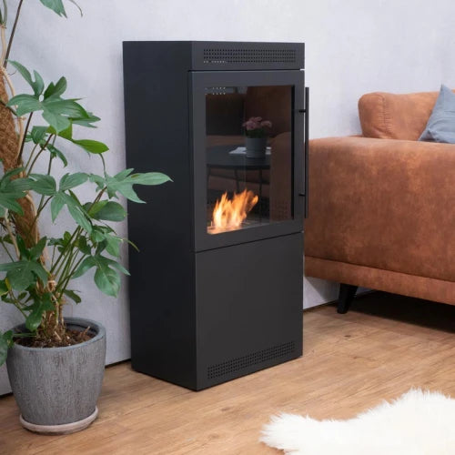 Jackson Bioethanol Stove – Square Black Indoor Fireplace