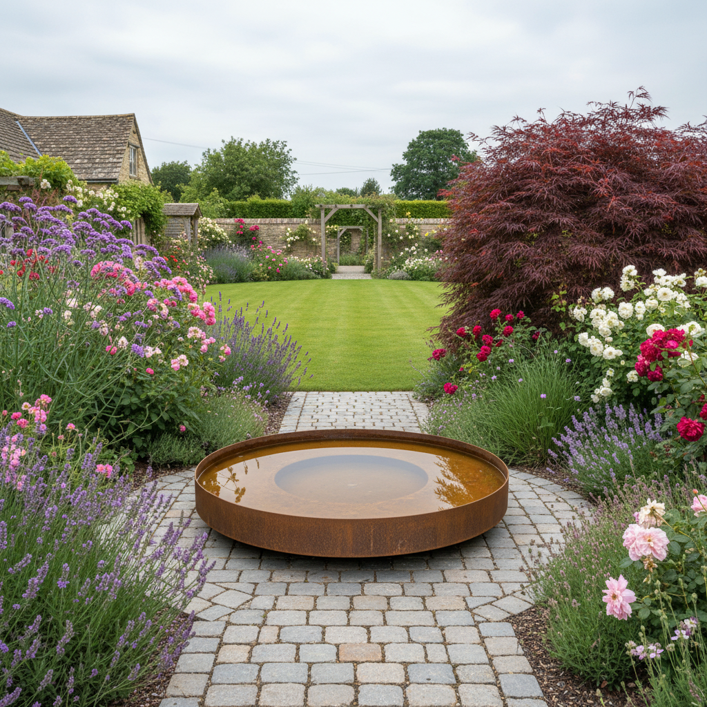Corten Steel Water Bowl