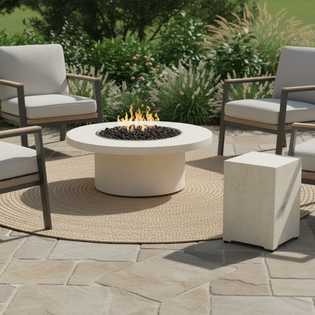 Happy Cocooning, Square Gas Bottle Enclosure, Composite -  Travertine