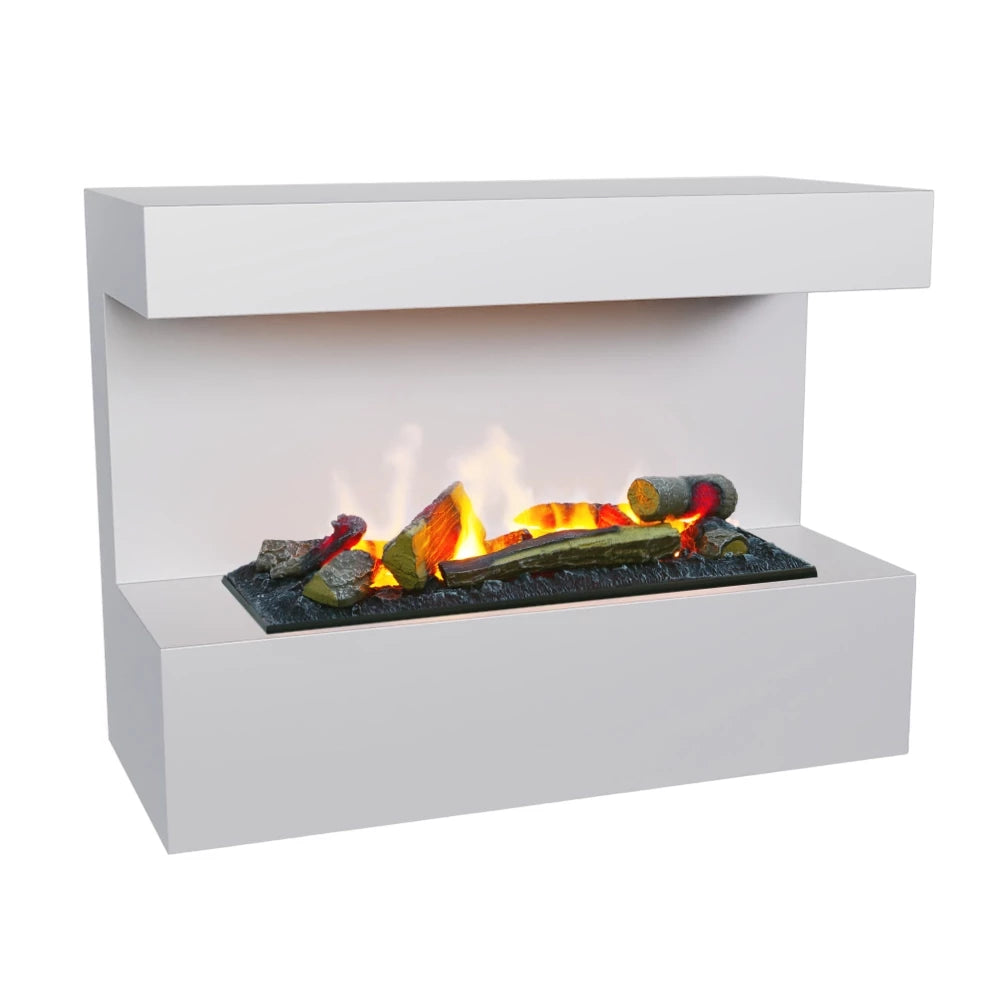 Steinsdal White Wall-Mounted Water Vapour Fireplace | ScandiFlames
