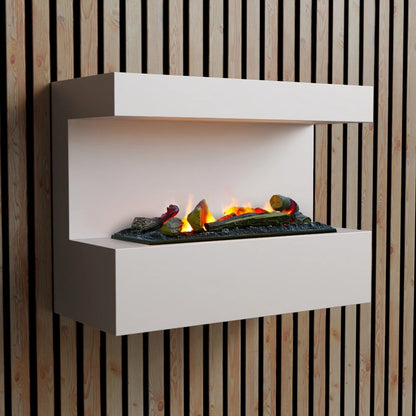 Steinsdal White Wall-Mounted Water Vapour Fireplace | ScandiFlames
